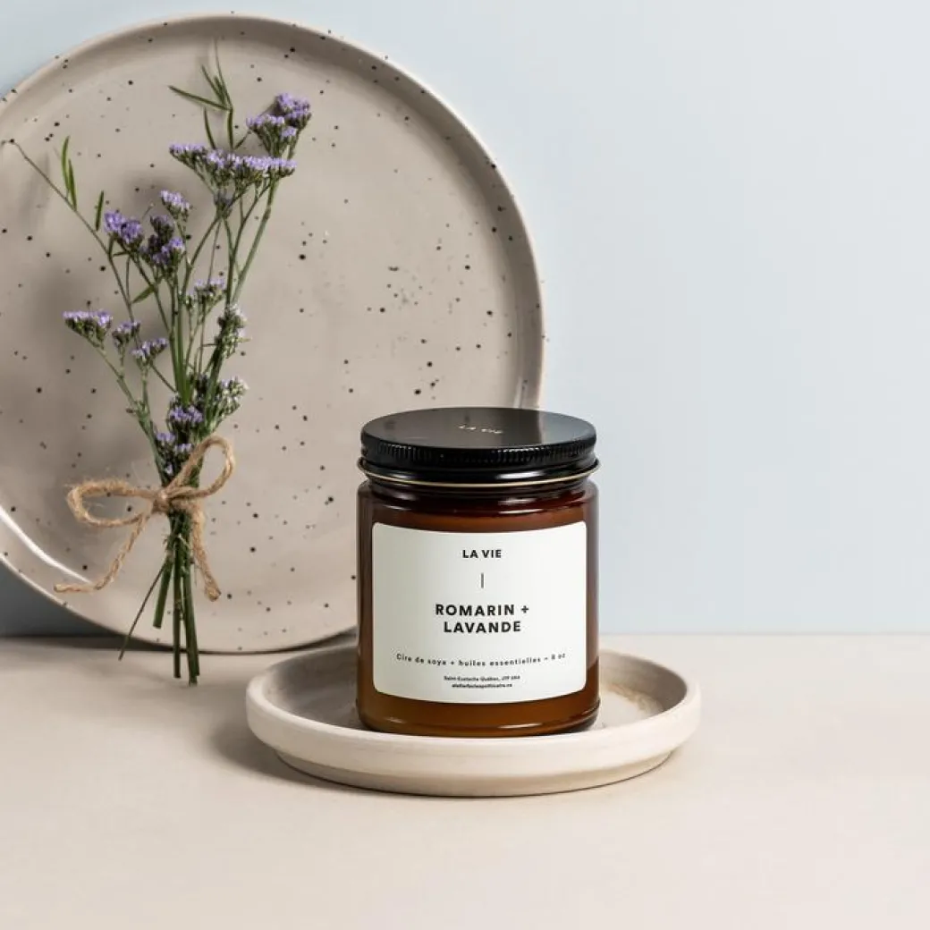 Bougie Romarin Lavande par La Vie Apothicaire