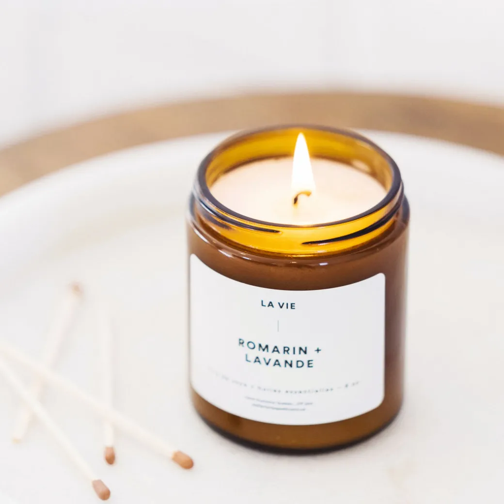Bougie Romarin Lavande par La Vie Apothicaire