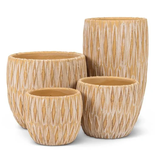 Cache-pot à motif beige