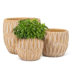 Cache-pot à motif beige
