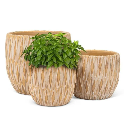 Cache-pot à motif beige