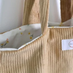 Sac cabas en corduroy caramel