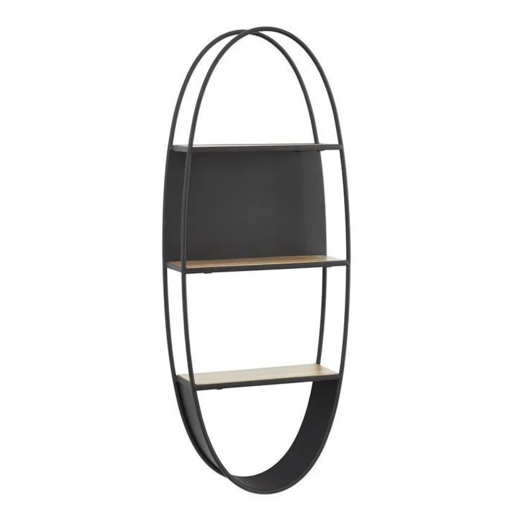 Étagere murale en métal noir