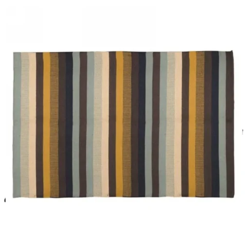 Tapis à rayures bleu et jaune