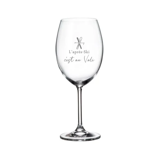 Verre à vin avec pied « L'après-ski c'est au Vali » par La Maison du Bar