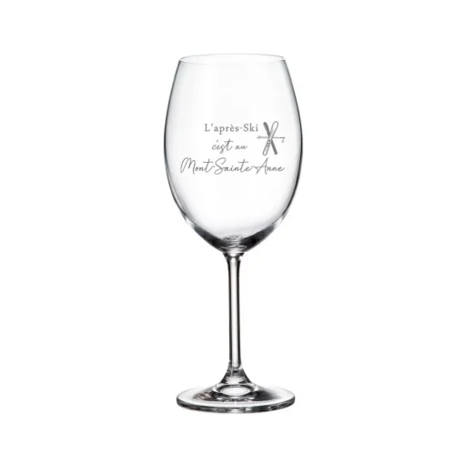 Verre à vin avec pied L'après-ski c'est au Mont-Sainte-Anne